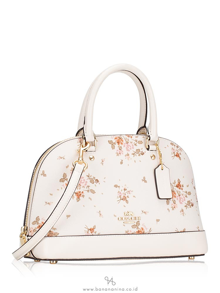 COACH 91430 Rose Bouquet Print Mini Sierra Satchel Chalk Multi