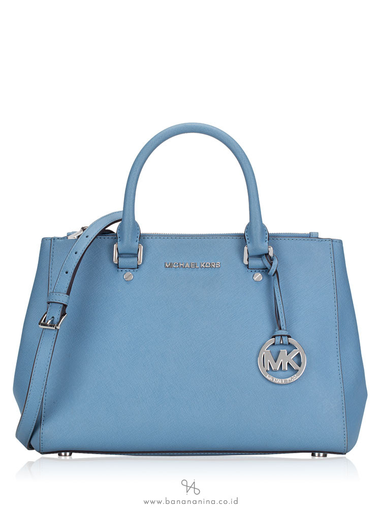 MICHAEL KORS Sutton Medium Satchel Pale Blue