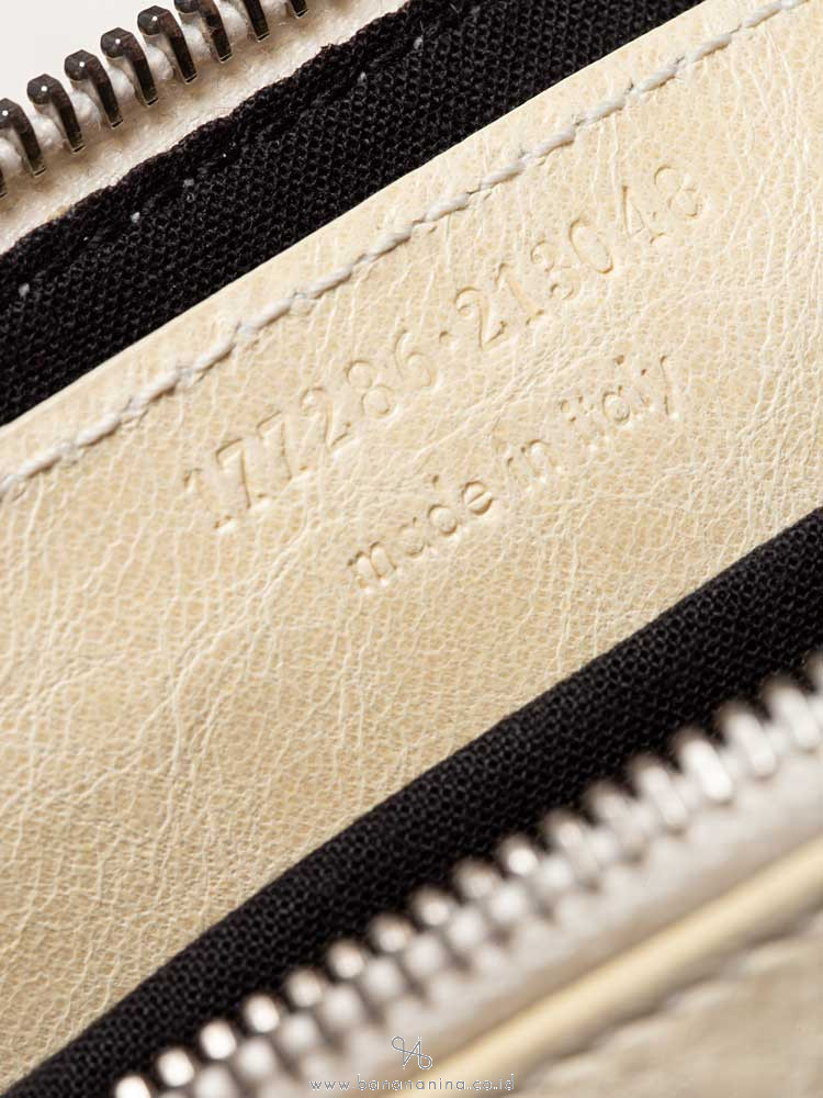 BALENCIAGA Giant Silver Flat Clutch White