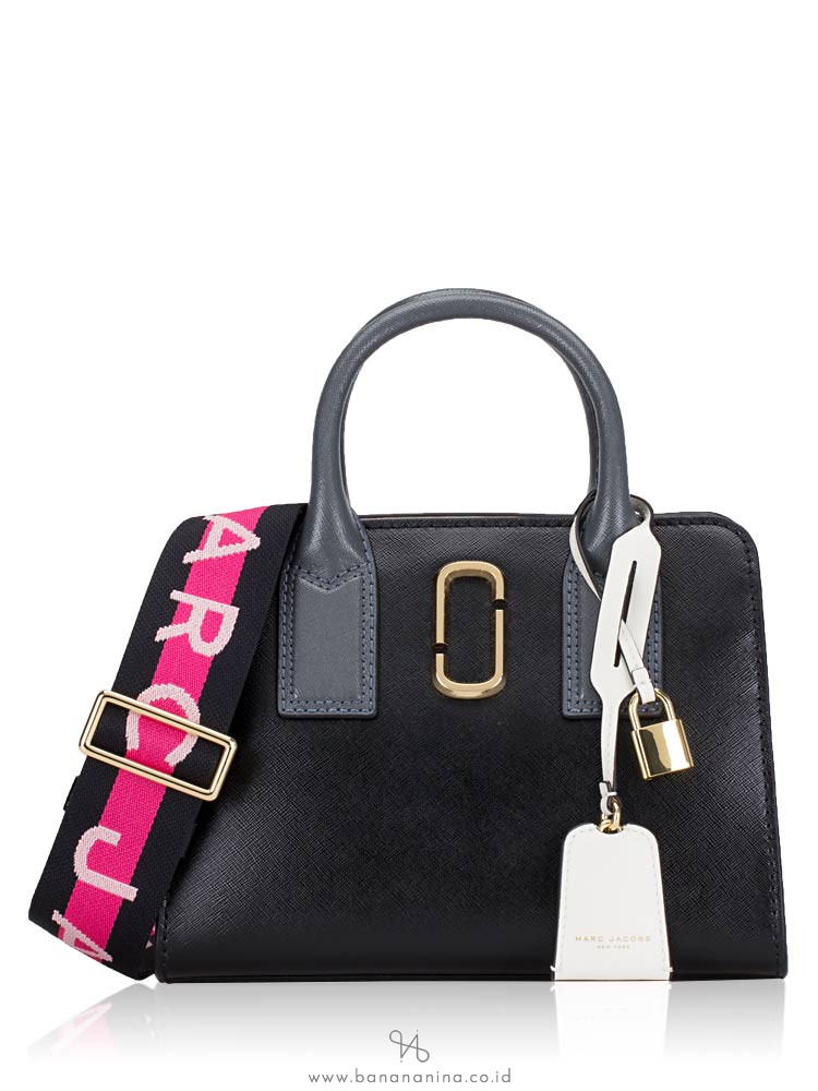 MARC JACOBS Little Big Shot Satchel Black Grey Multi