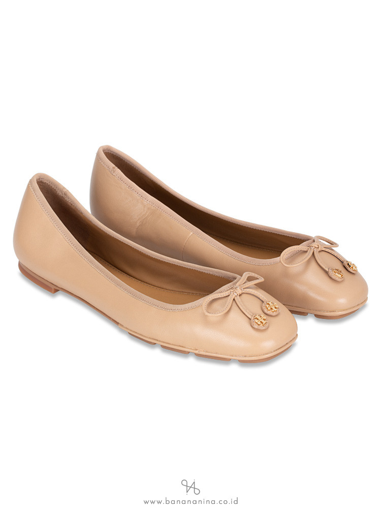 TORY BURCH Laila Driver Leather Flats Tory Beige Sz 7