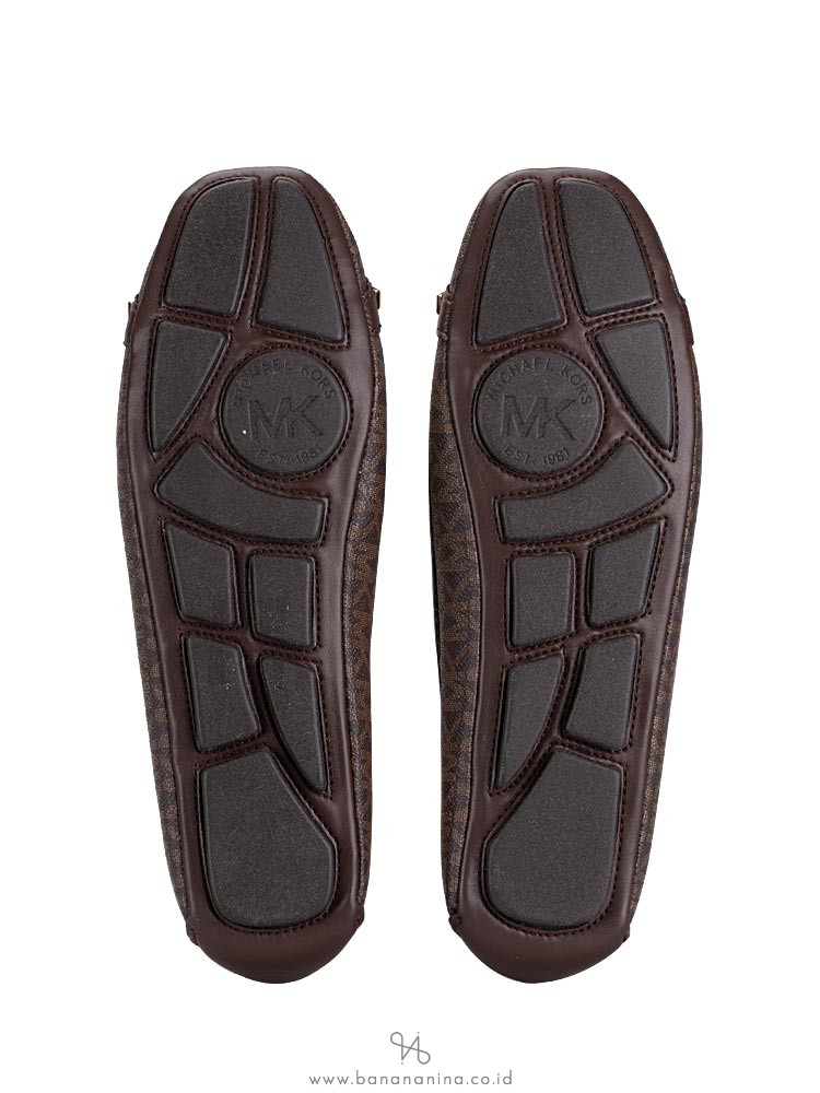 MICHAEL KORS Fulton Stud Signature Flats Brown Sz 9