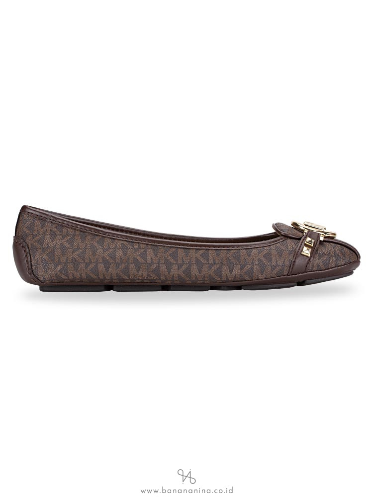 MICHAEL KORS Fulton Stud Signature Flats Brown Sz 9