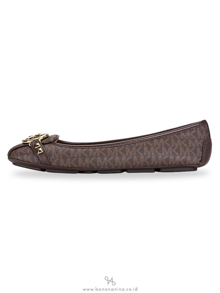 MICHAEL KORS Fulton Stud Signature Flats Brown Sz 9