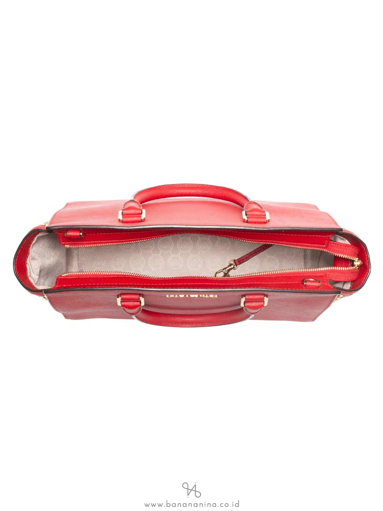MICHAEL KORS Selma Grommet Large Satchel Red