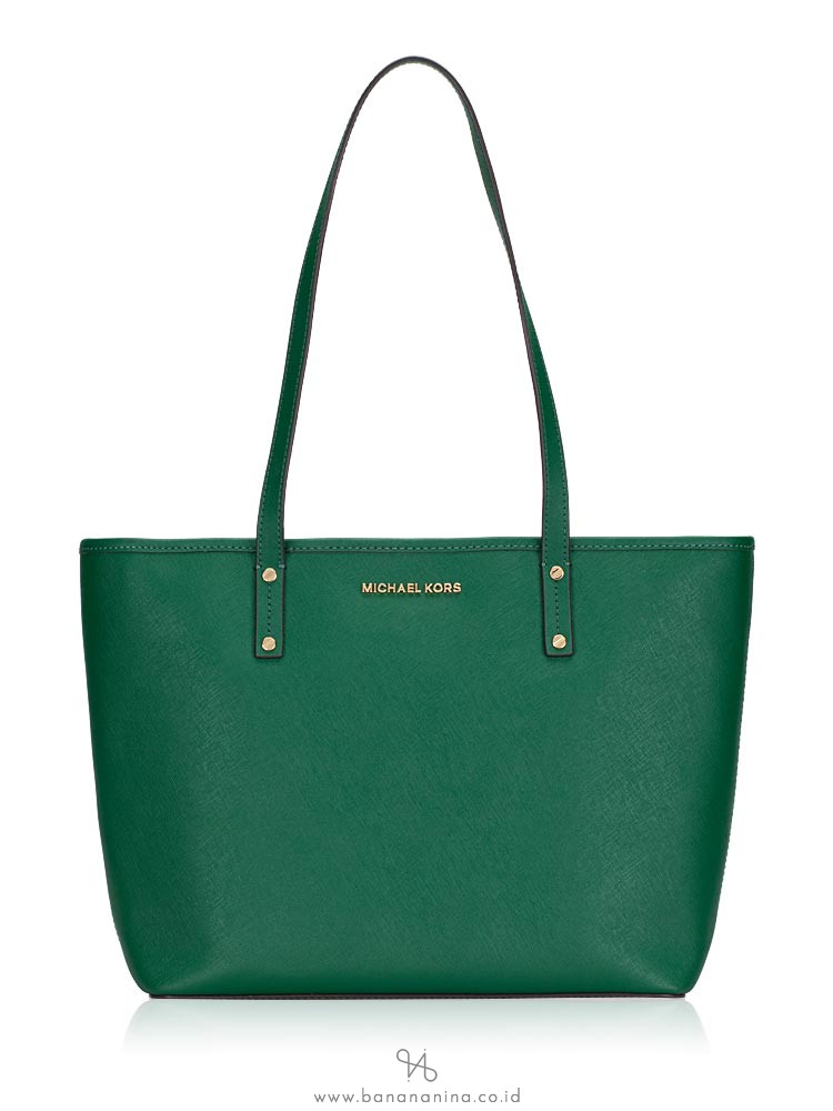 MICHAEL KORS Jet Set Travel Medium Top Zip Tote Jewel Green
