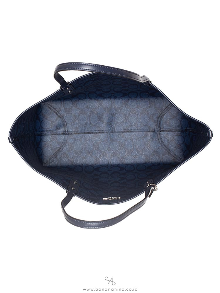 COACH 91381 Signature Colorblock Reversible City Tote Chalk Multi
