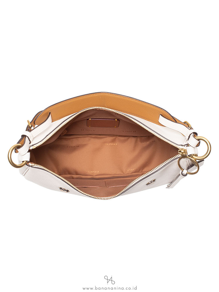 COACH 69507 Sutton Leather Scattered Rivets Hobo Chalk