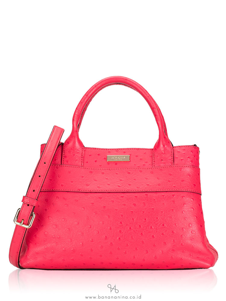 KATE SPADE Charm City Ostrich Provence Satchel Desert Rose