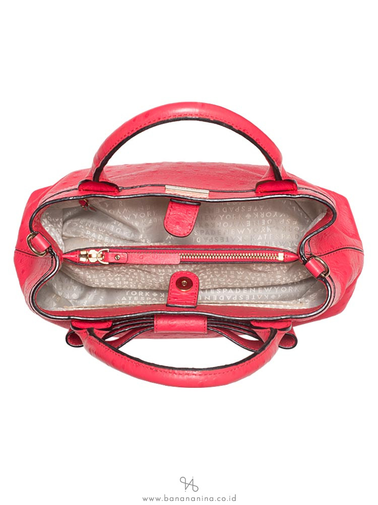 KATE SPADE Charm City Ostrich Provence Satchel Desert Rose