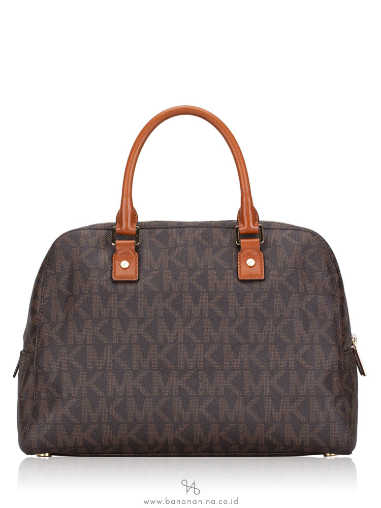 MICHAEL KORS Jet Set Travel Large Monogram Satchel Brown