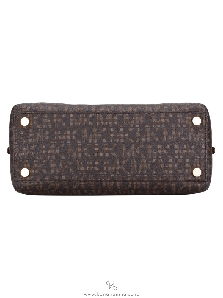 MICHAEL KORS Jet Set Travel Large Monogram Satchel Brown