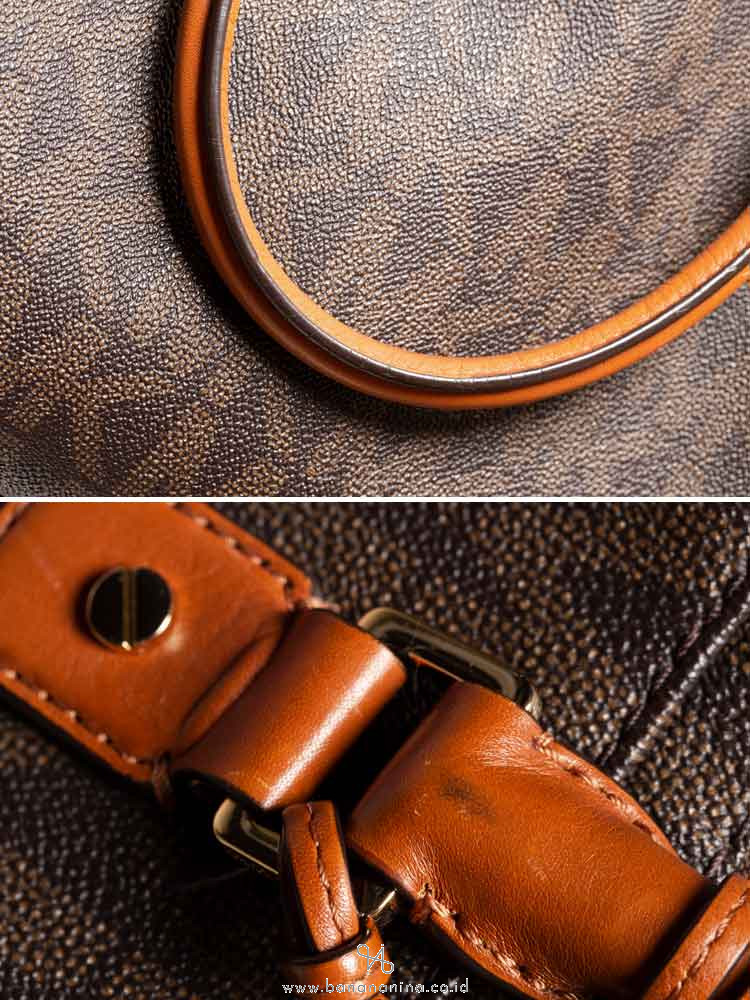 MICHAEL KORS Jet Set Travel Large Monogram Satchel Brown