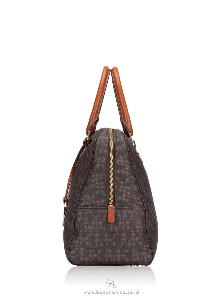 MICHAEL KORS Jet Set Travel Large Monogram Satchel Brown