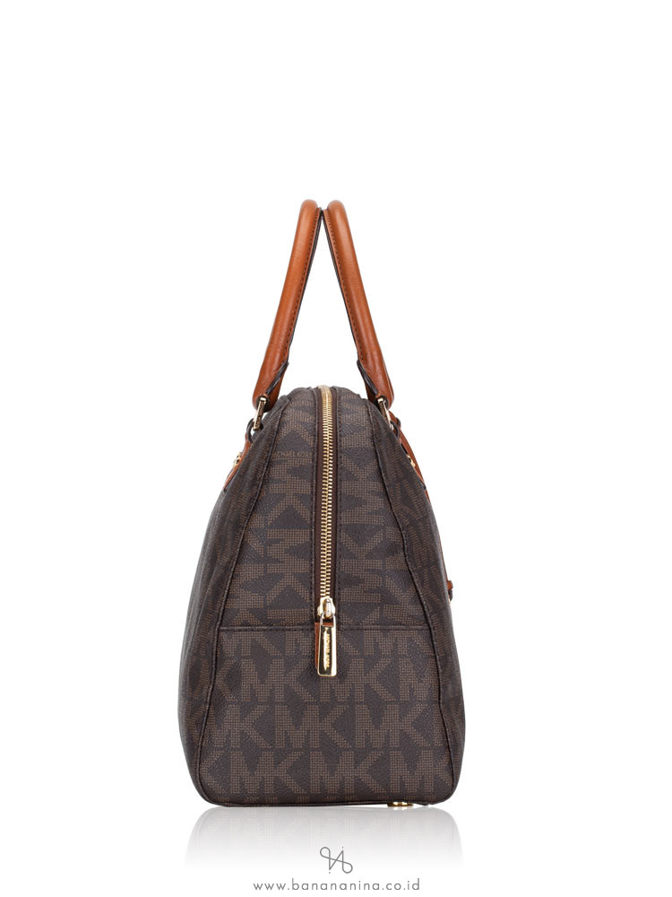 MICHAEL KORS Jet Set Travel Large Monogram Satchel Brown