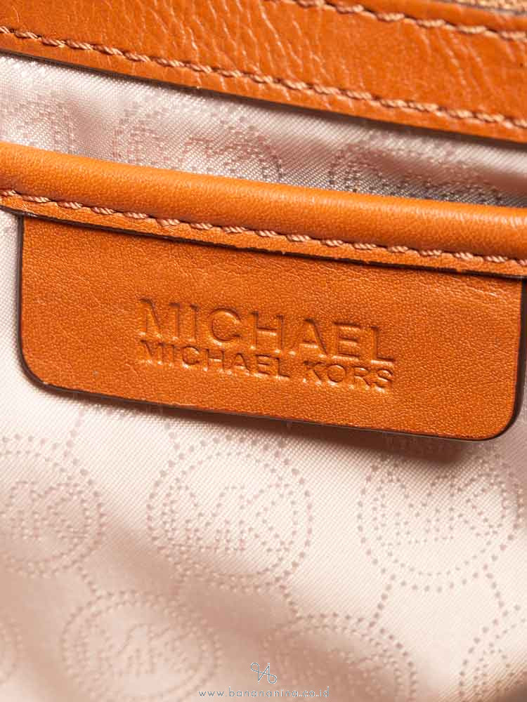 MICHAEL KORS Jet Set Travel Large Monogram Satchel Brown