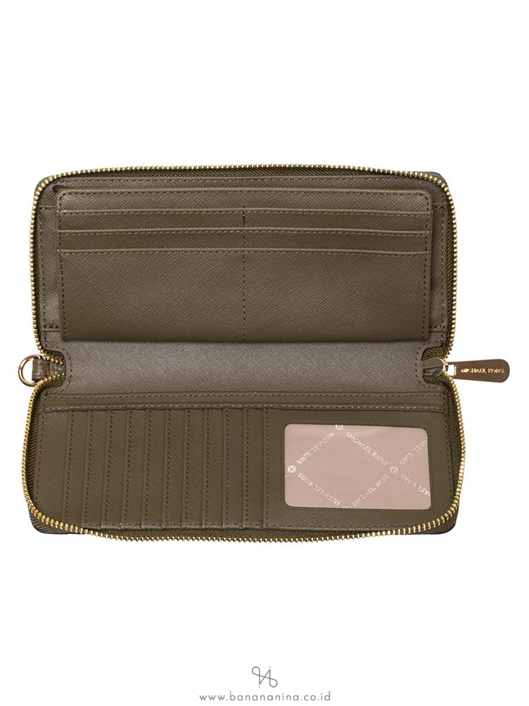 MICHAEL KORS Jet Set Large Pebbled Continental Wallet Duffle