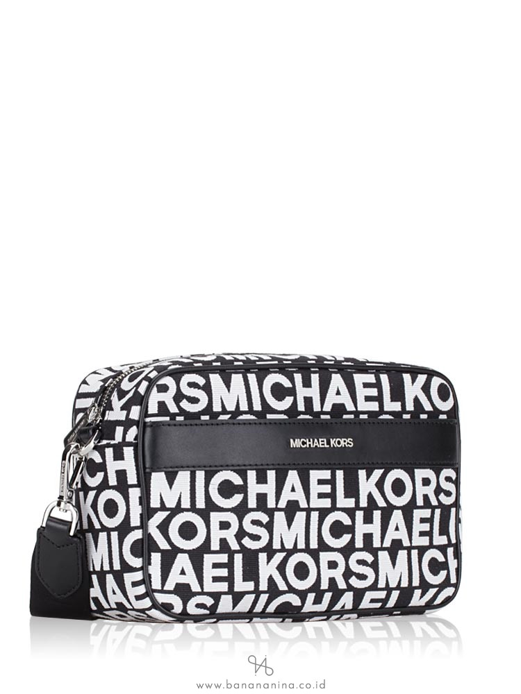 MICHAEL KORS Kenly Monogram Canvas large Pocket Crossbody Black Multi