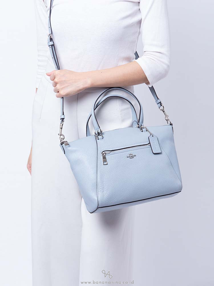 COACH 79997 Pebble Leather Prairie Satchel Pale Blue