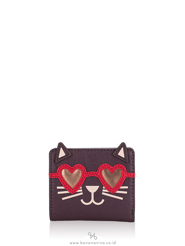 FOSSIL SWL2289921 Madison Bifold Wallet Maroon Cats