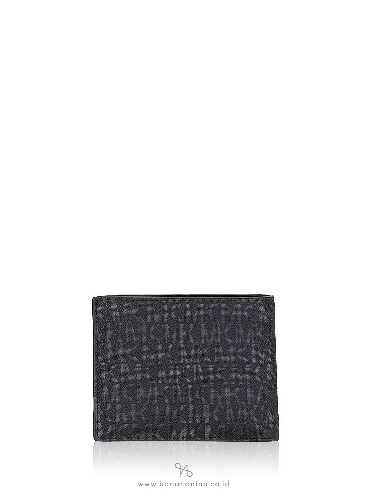 MICHAEL KORS Men Signature Cooper Billfold Passcase Wallet Black