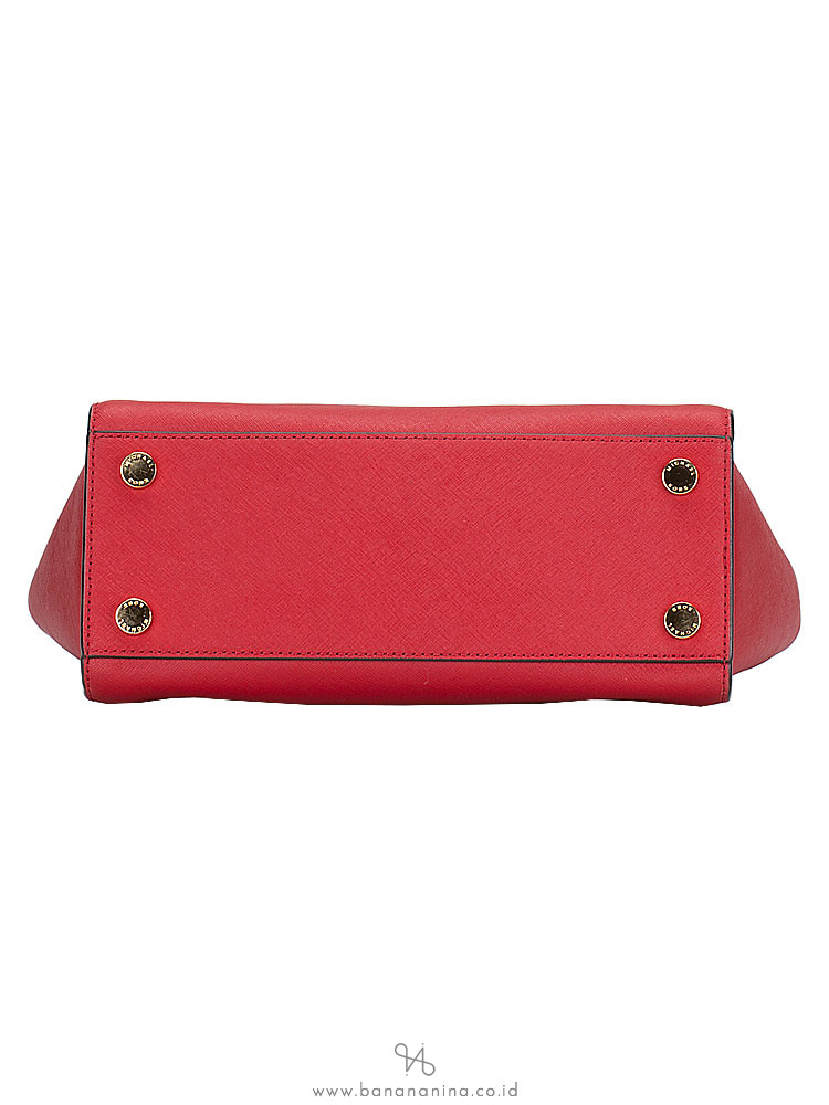 MICHAEL KORS Selma Medium Leather Satchel Red