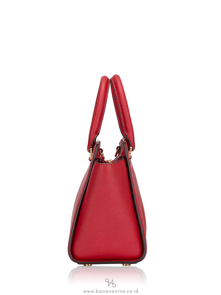 MICHAEL KORS Selma Medium Leather Satchel Red