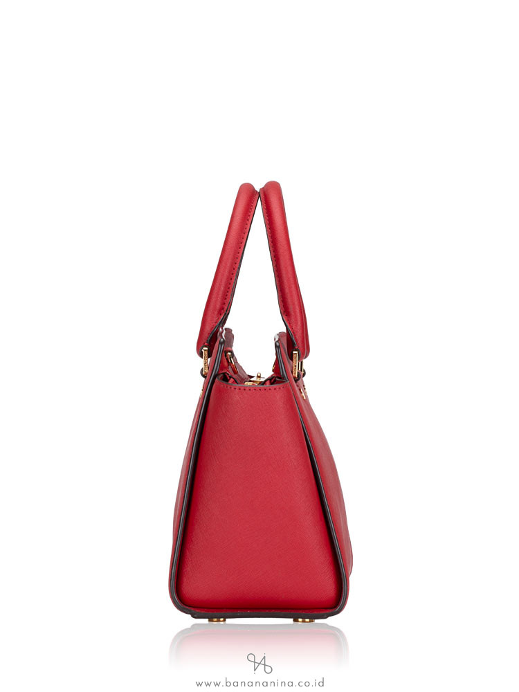 MICHAEL KORS Selma Medium Leather Satchel Red