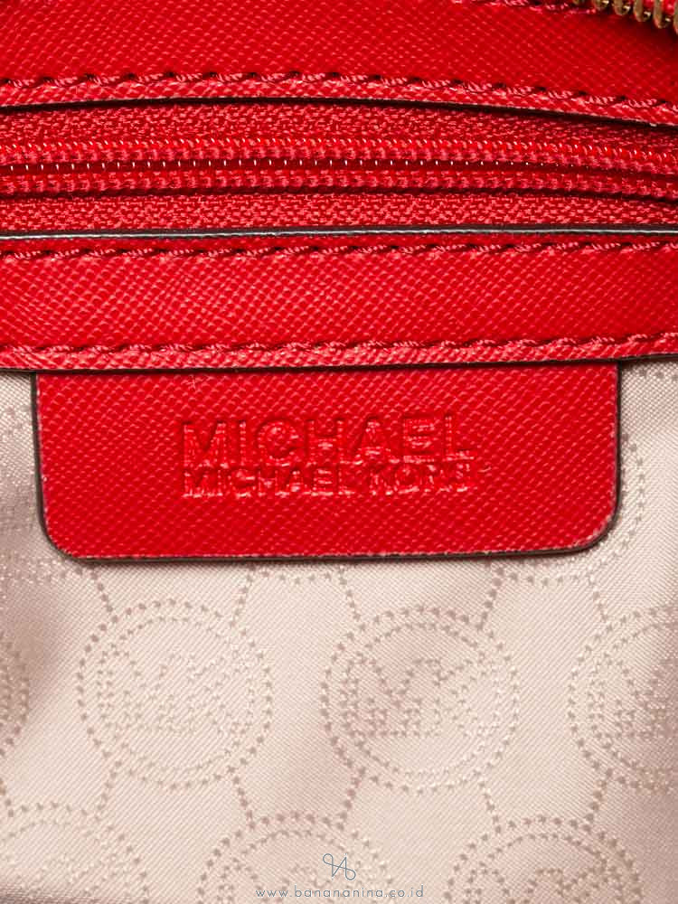 MICHAEL KORS Selma Medium Leather Satchel Red