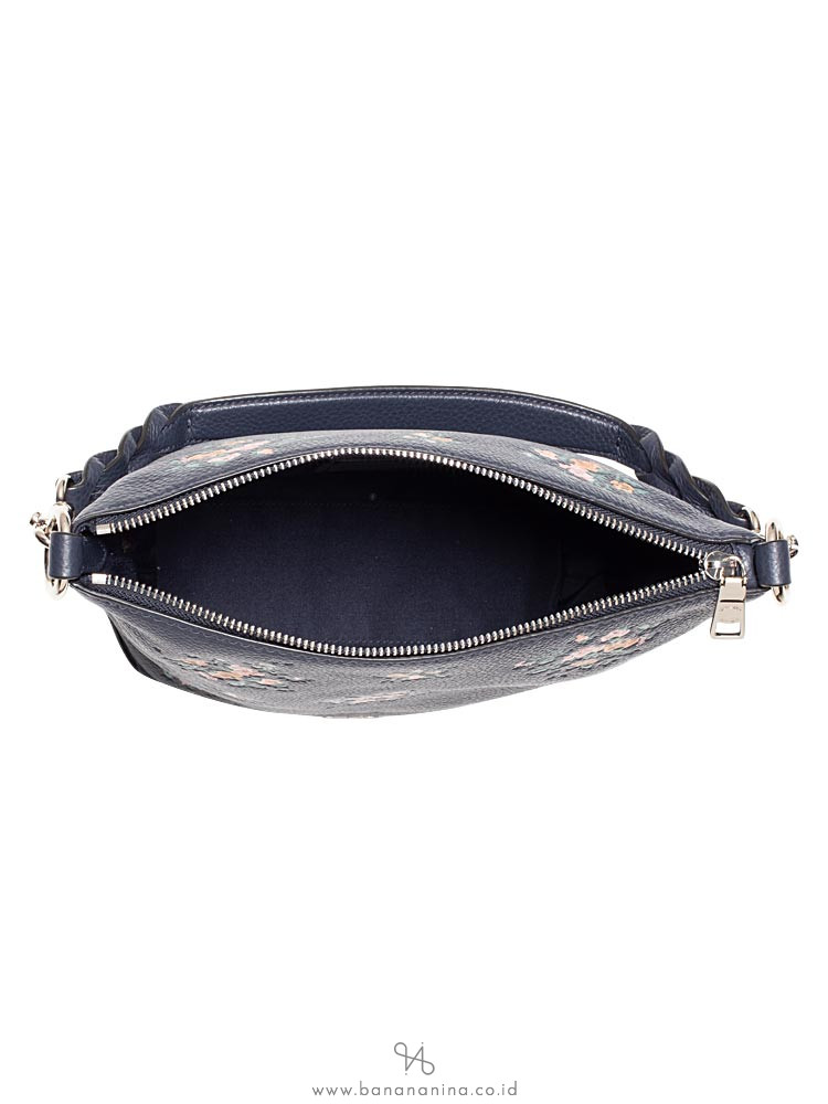 COACH 91022 Rose Bouquet Print Abby Shoulder Bag Midnight