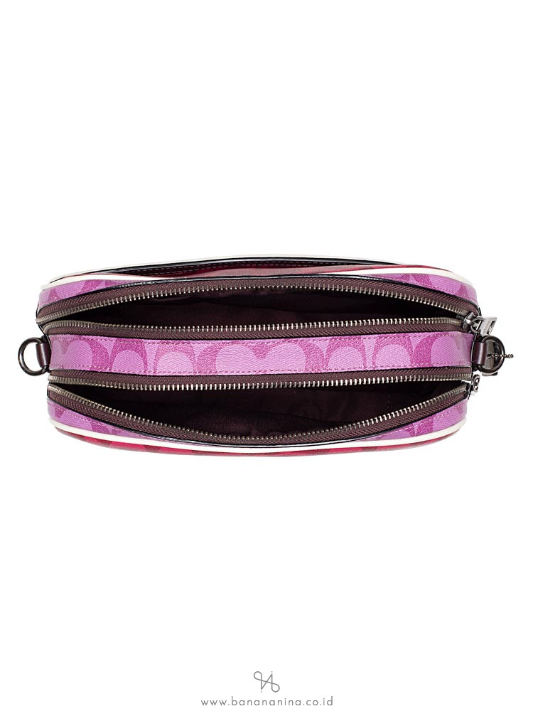 COACH 90398 Triple Blocked Signature Jes Crossbody Magenta