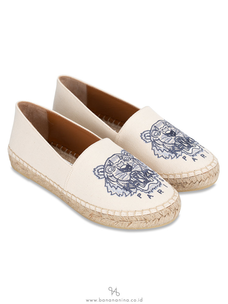 KENZO Tiger Canvas Espadrille Mastic Sz 36