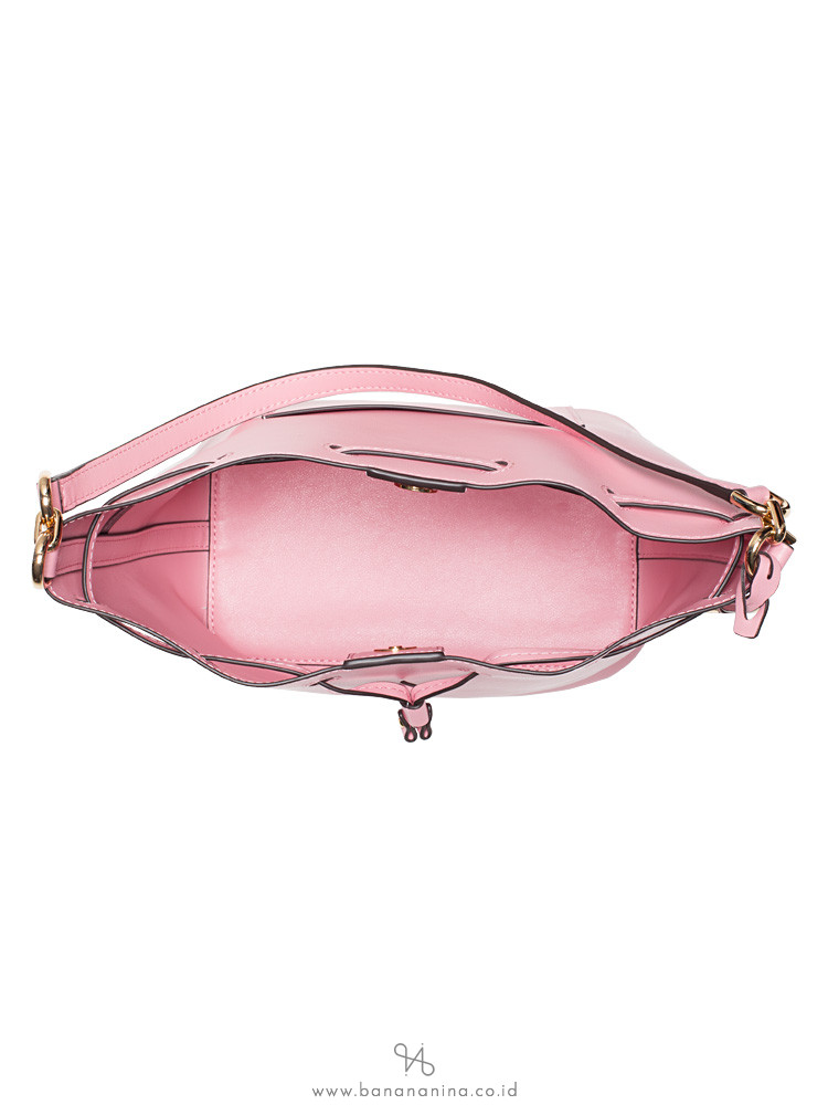 MICHAEL KORS Eden Leather Medium Bucket Shoulder Bag Carnation