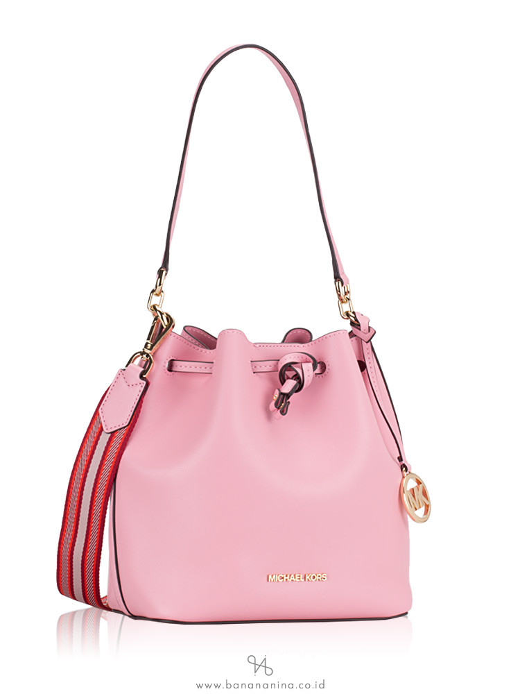 MICHAEL KORS Eden Leather Medium Bucket Shoulder Bag Carnation