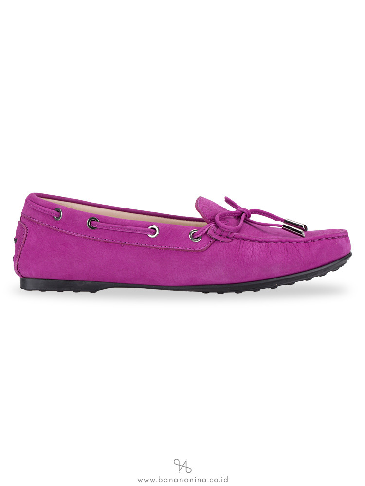TOD'S Gommino Suede Leather Driver Purple Sz 39