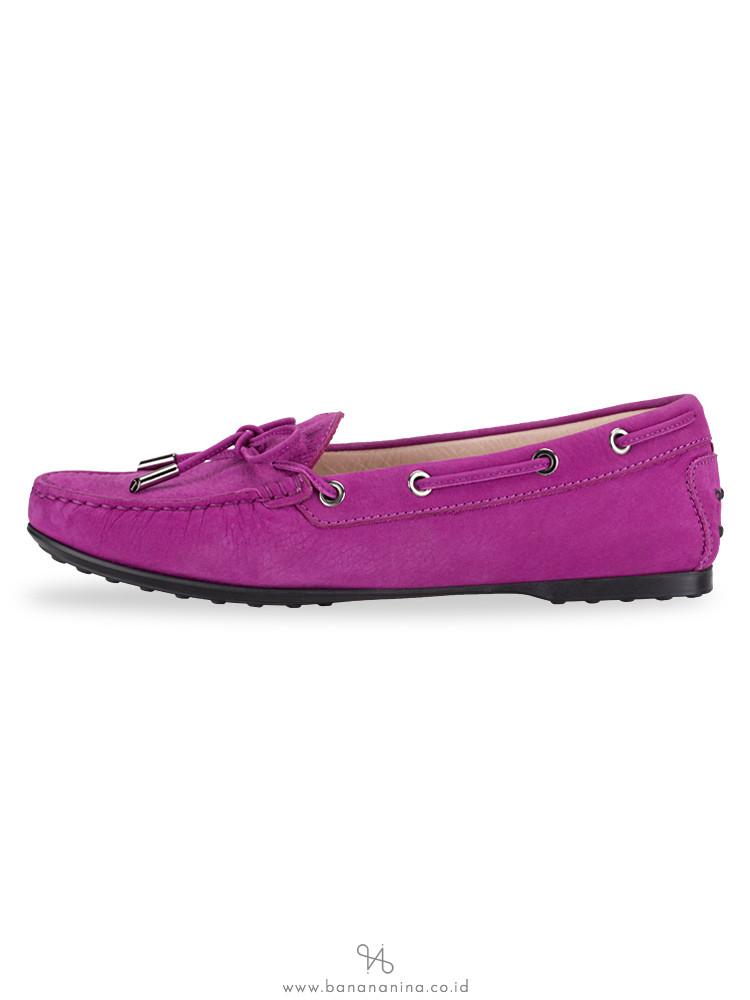 TOD'S Gommino Suede Leather Driver Purple Sz 39