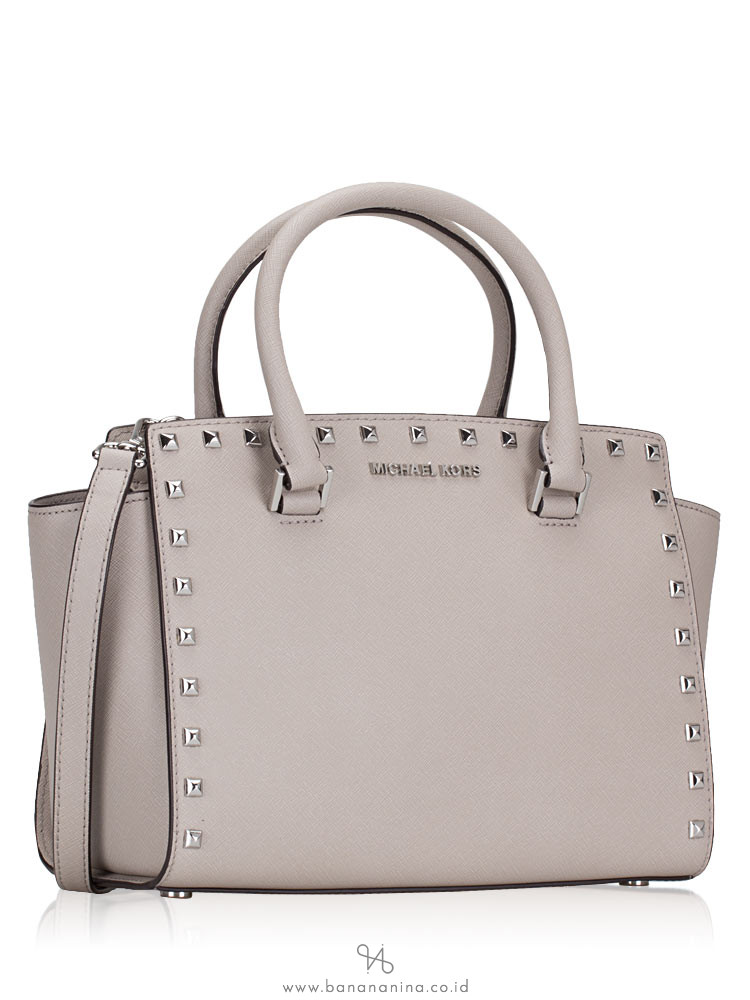 MICHAEL KORS Selma Stud Medium Satchel Cement