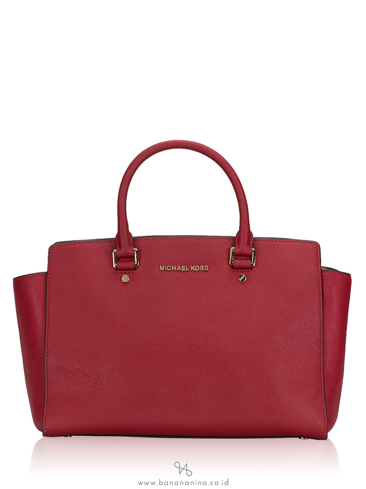 MICHAEL KORS Selma Large Satchel Red