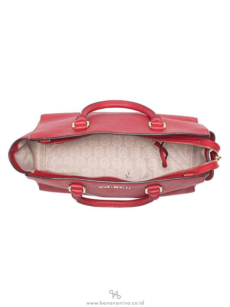 MICHAEL KORS Selma Large Satchel Red