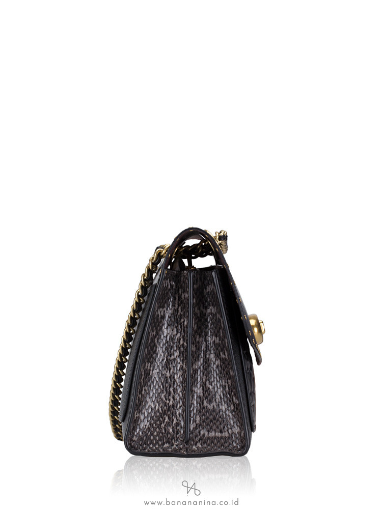 COACH 53344 Signature Embossed Leather Parker Shoulder Bag Black