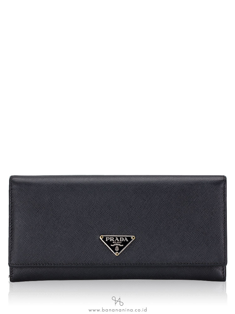 PRADA 1M1132 Saffiano Continental Wallet Black