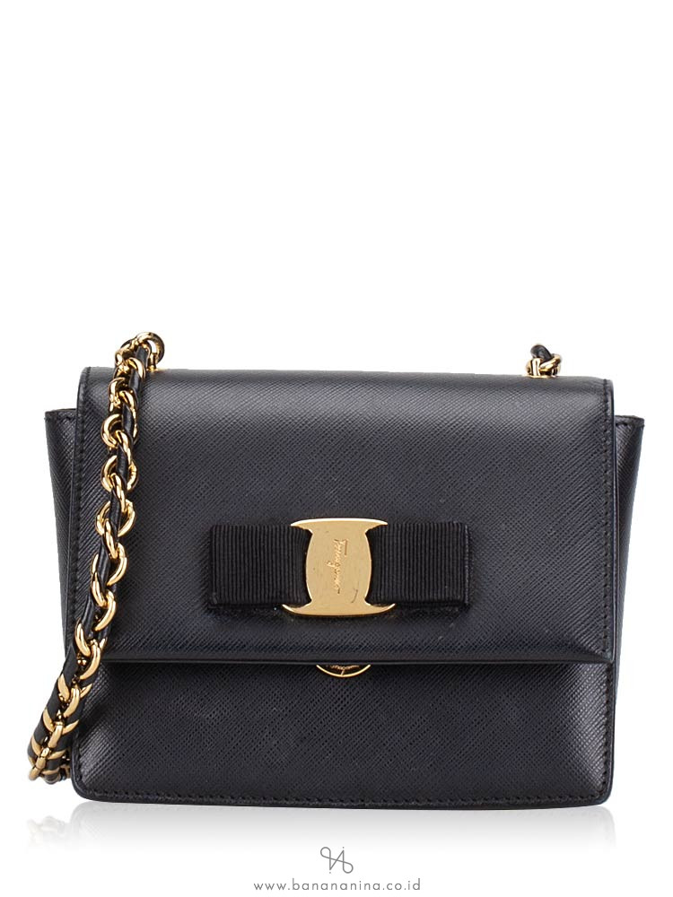 SALVATORE FERRAGAMO Vara Mini Ginny Crossbody Black