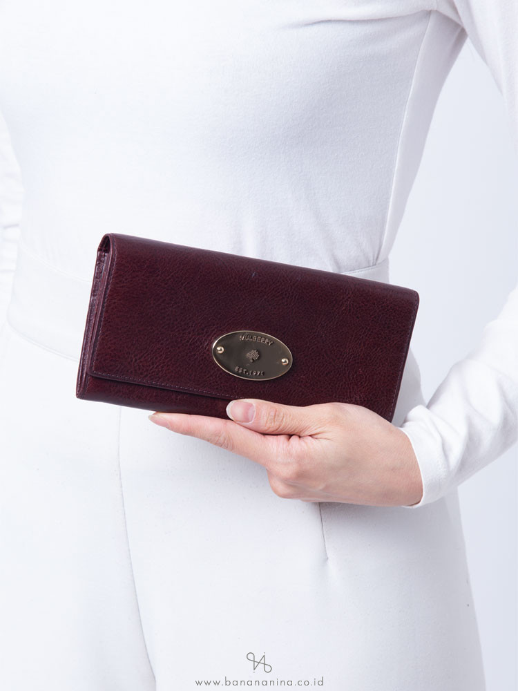 MULBERRY Alexa Leather Continental Wallet Oxblood