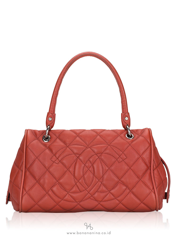 CHANEL Caviar Timeless CC Satchel Rouge