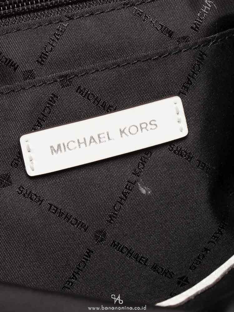 MICHAEL KORS Connie Nylon Large Duffle Bag Black Optic White