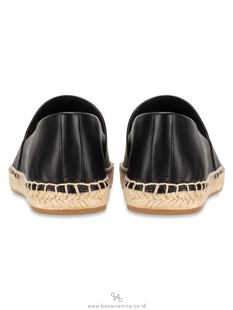 TORY BURCH Colorblock Mixed Leather Espadrille Perfect Black Sz 7.5
