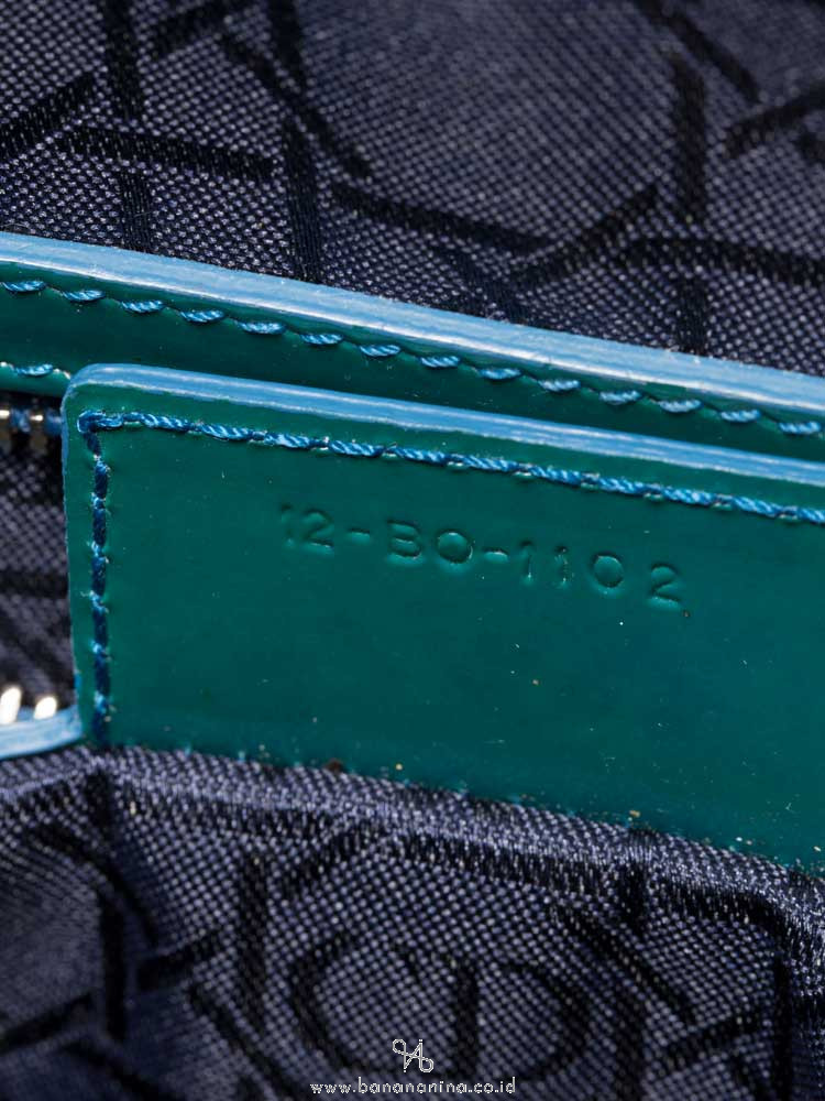 CHRISTIAN DIOR Patent Leather Large Lady Dior Green