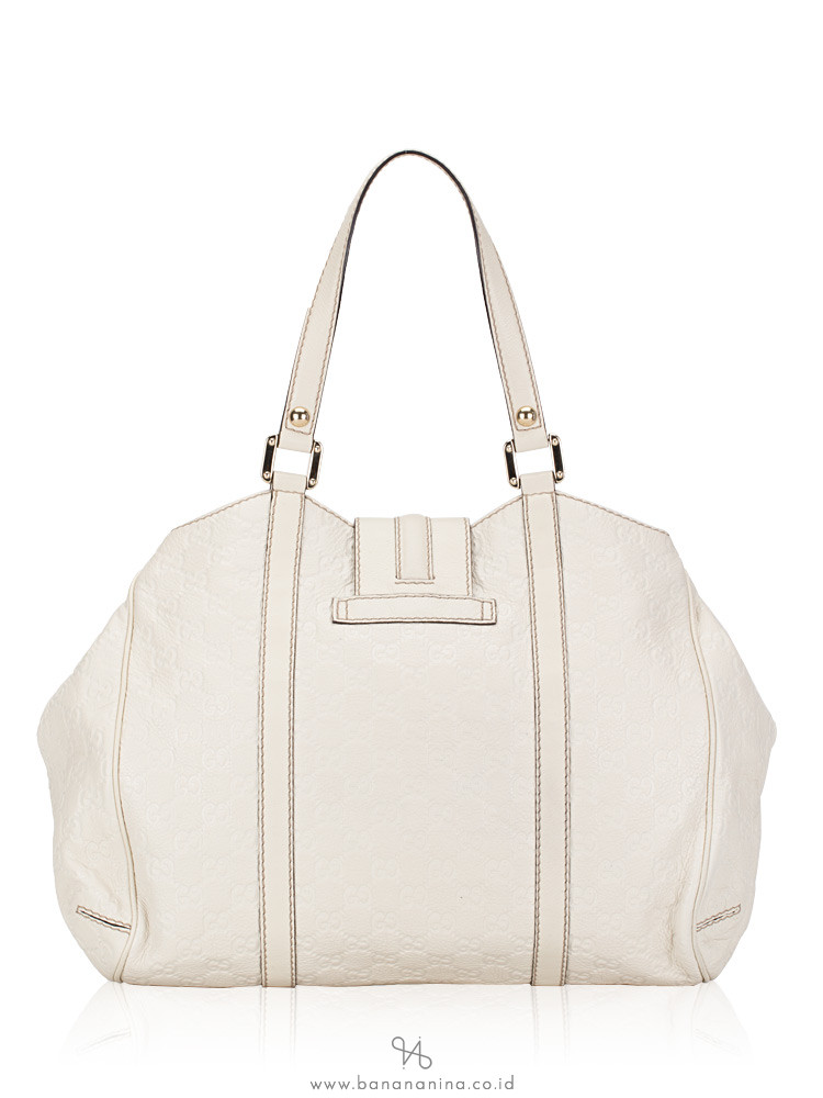 GUCCI Guccissima Web Large Hobo Off White