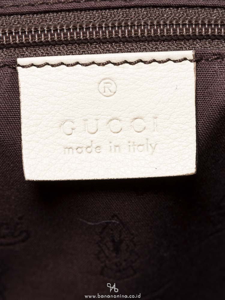 GUCCI Guccissima Web Large Hobo Off White