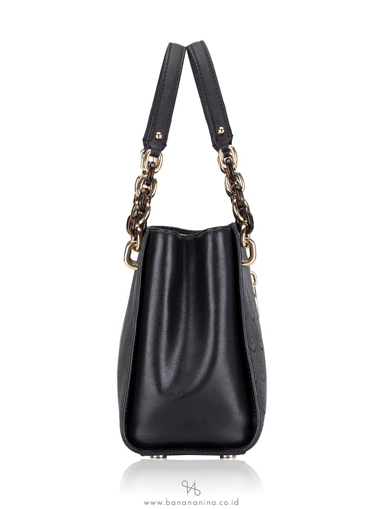 MICHAEL KORS Sofia Perforated Saffiano Medium Tote Black